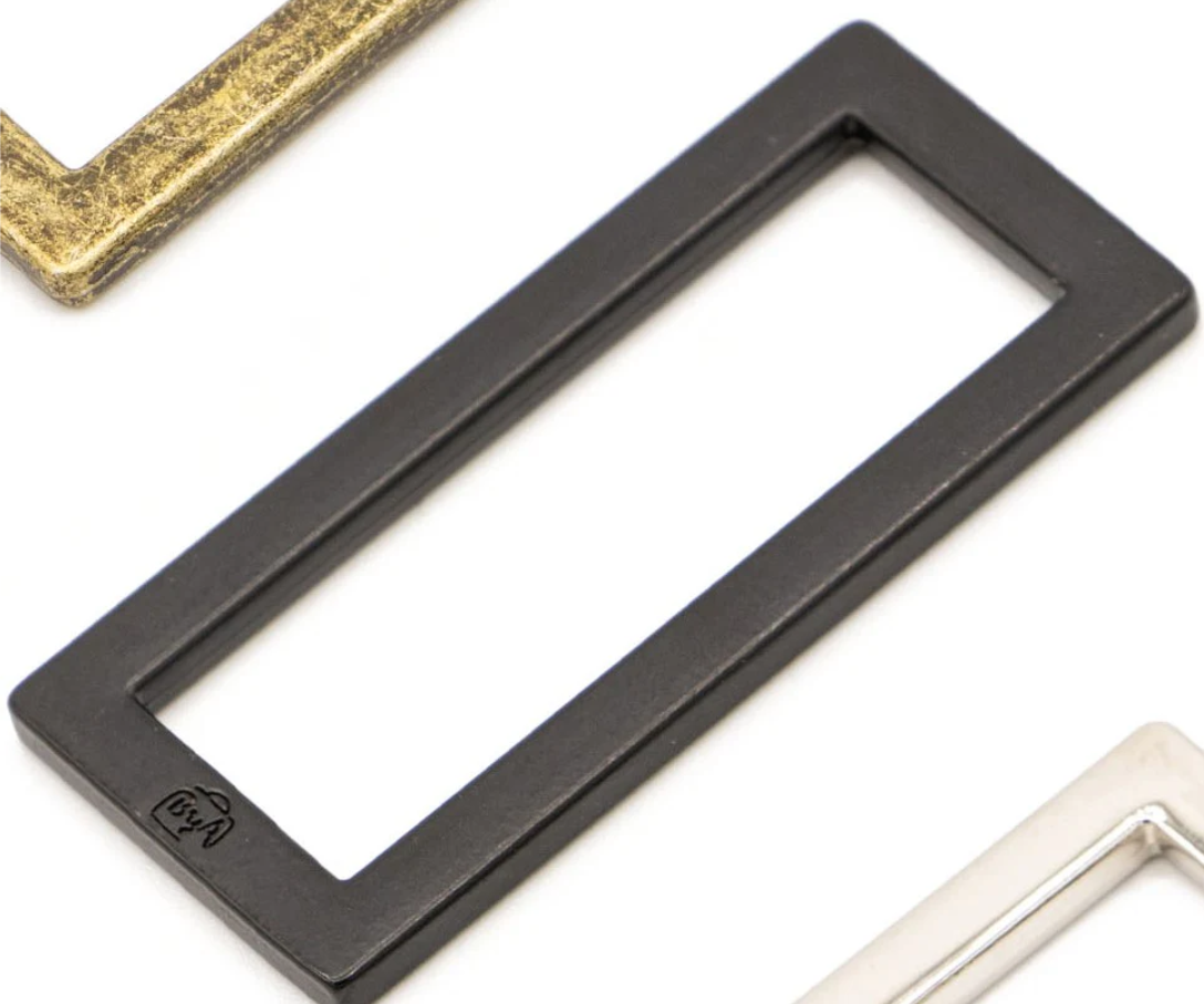 byAnnie Two-1.5" Rectangle Rings Black Metal HAR1.5-RR-BM-TWO