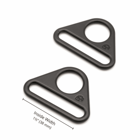 byAnnie Two-1.5" Flat Triangle Rings Black Metal HAR1.5-TR-BM-TWO
