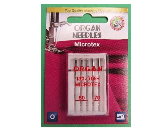 Organ Machine Needles Microtex 130/705H-60/8 & 70/10