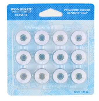 WonderFil DecoBob 80wt Prewound Bobbins White