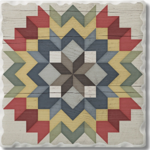 Barn Quilt Carpenters Star-Square Single Coaster