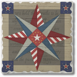 Barn Quilt American Guiding Star-Square Single Coaster