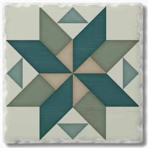 Barn Quilt Spinning Pinwheel-Square Single Coaster