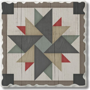 Barn Quilt Windmill-Square Single Coaster