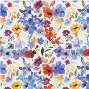 Blooming Day Blue & Red Flower Garden