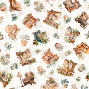 QT Fabrics Home Sweet Home Comfy Chairs Beige