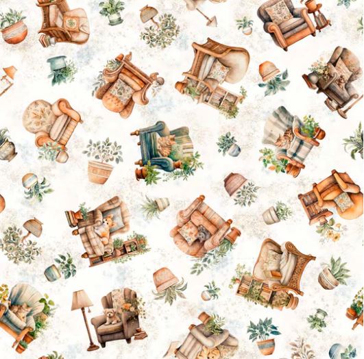 QT Fabrics Home Sweet Home Comfy Chairs Beige