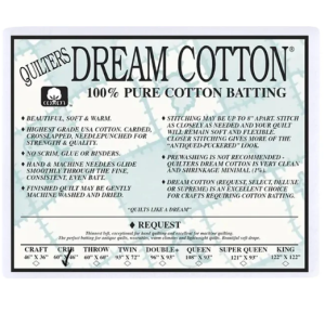 Quilters Dream Cotton Request, White Thinnest Loft Batting