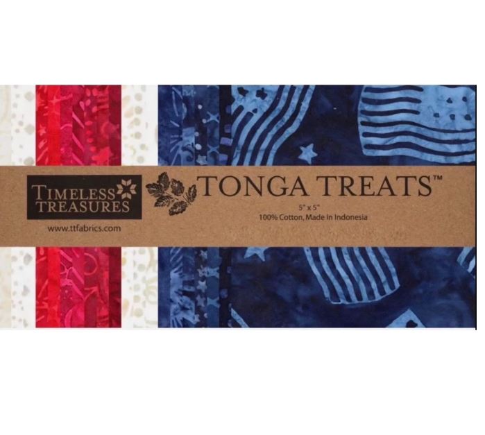 Tonga Treats USA Patriotic Batik Charm Squares