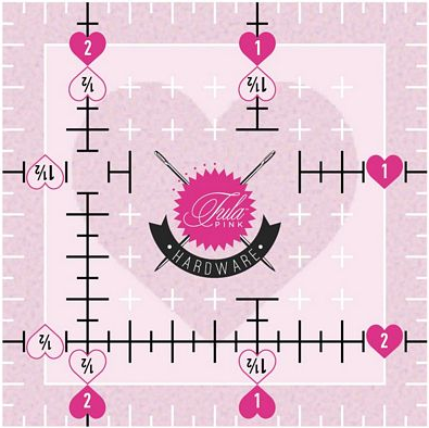 Tula Pink 2.5in x 2.5in Non Slip Heart Ruler
