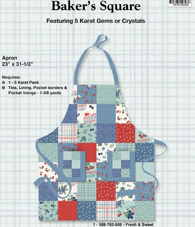 Baker's Square Precut Apron Free Pattern by Wilmington