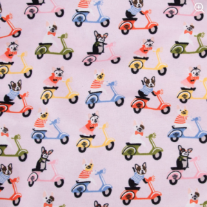 Camelot Pawsomely Posh Flannel Dogs on Scooters