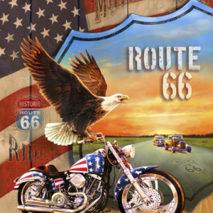 David Textiles 36" Route 66 Freedom Ride Panel