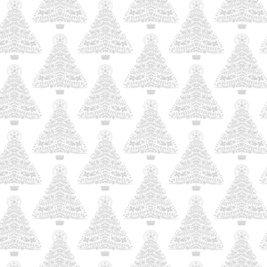 Benartex Holiday Snow Christmas Trees White-on-White