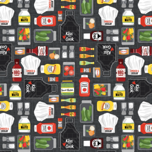 Benartex Grillin & Chillin All the Fixins Charcoal #14358-08