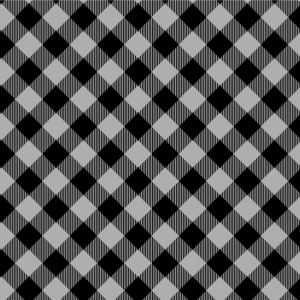 Grillin & Chillin Gingham Check Black/Grey Bias Plaid