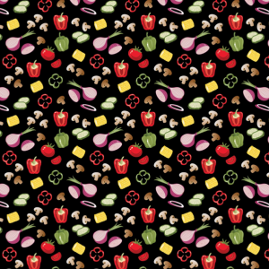 Benartex Grillin & Chillin Veggie Medley Black