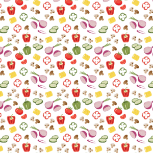 Benartex Grillin & Chillin Veggie Medley White #14357-09