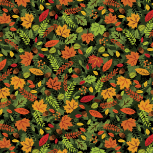 Benartex Gather Together Autumn Leaves Black #14464 12