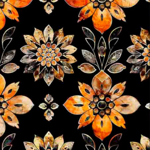 QT All the Buzz Decorative Floral Black 2600-30949-J