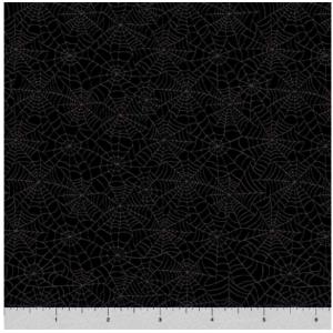 QT Fabrics Quilting Illusions Black Tone-on-Tone Spiderweb #1649-31437-J