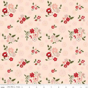 Riley Blake Glisten Winter Flowers #C16222-Blush