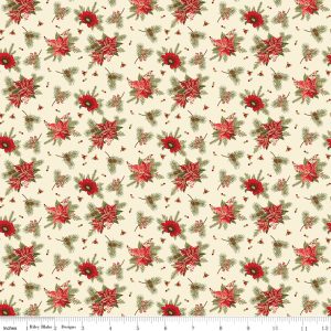 Riley Blake Glisten Floral #C16223-Eggnog