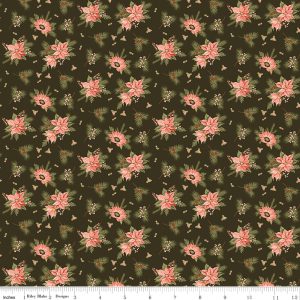 Riley Blake Glisten Floral #C16223-Mocha