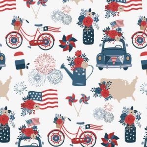 Riley Blake Red, White and True Main  White