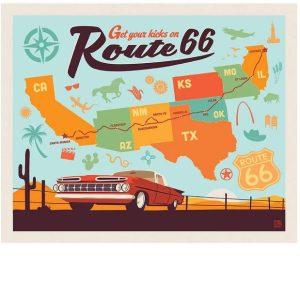Riley Blake Route 66 Map Panel