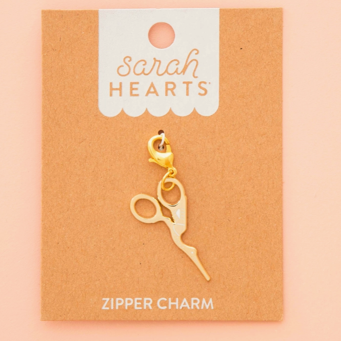 Gold Stork Embroidery Scissor Removable Zipper Charm