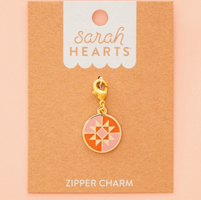 Round Quilt Star Zipper Charm