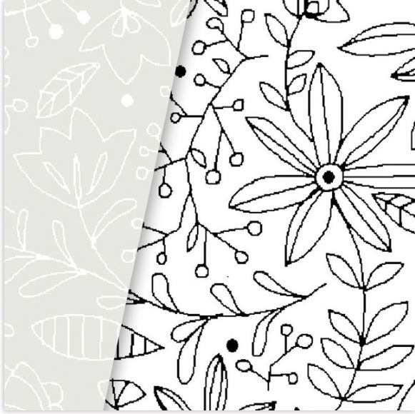 P&B Textiles Ramblings 13 Outline Floral