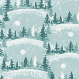 Winter Whispers Scenic Trees Light Blue