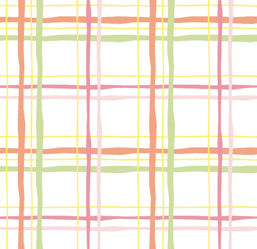 Fabric Editions White Spring Plaid