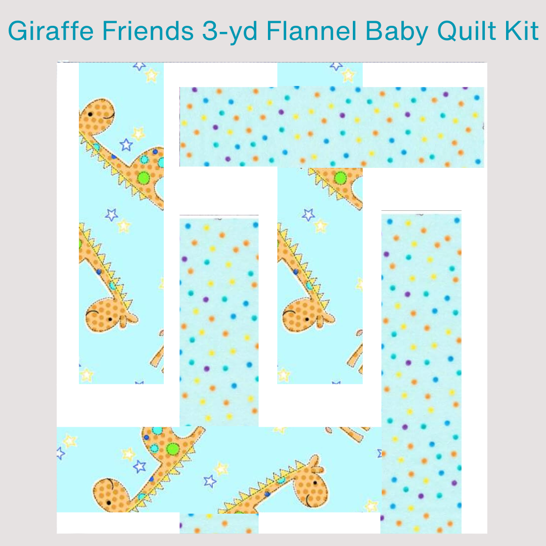 Giraffe Friends 3yd Flannel Quilt Kit