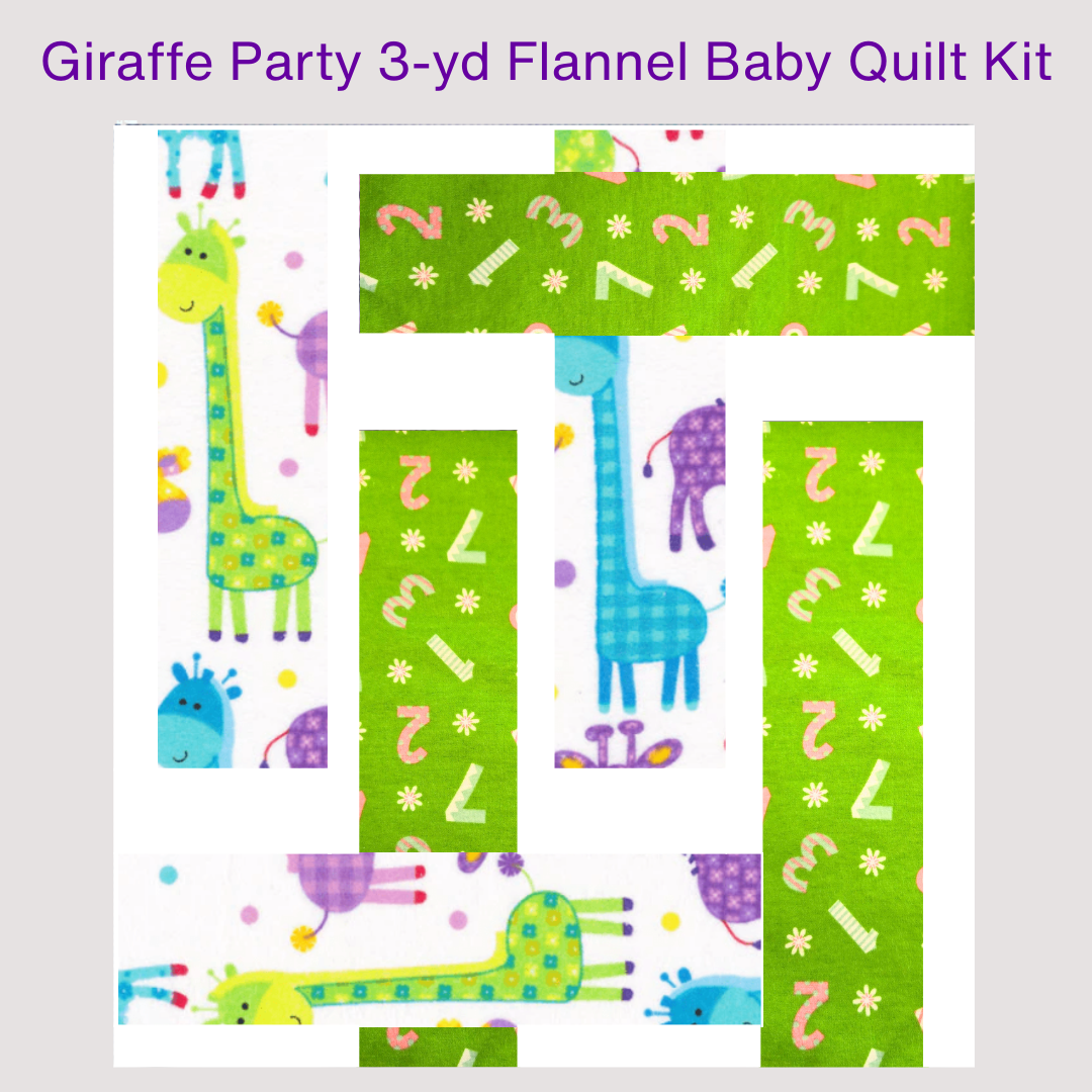 Giraffe Party 3yd Flannel Quilt Kit