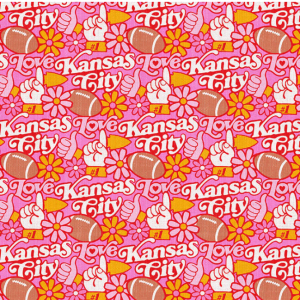 What a Catch KC Flowers & Football Pink & Gold