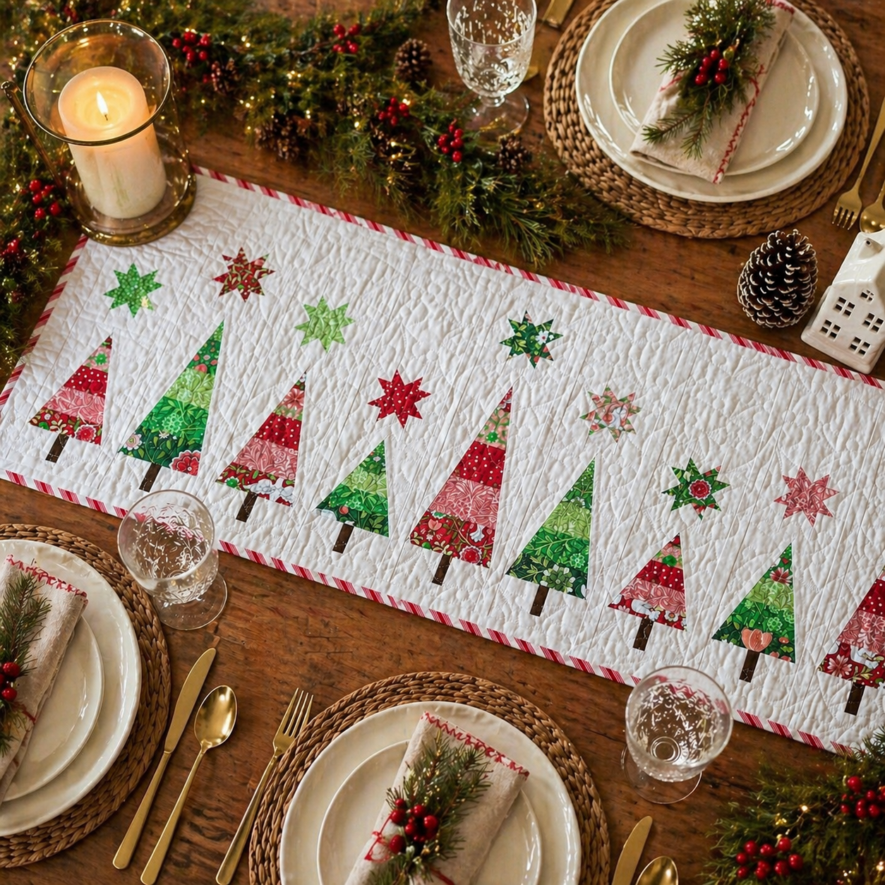 Snowy Pines Table Runner Kit