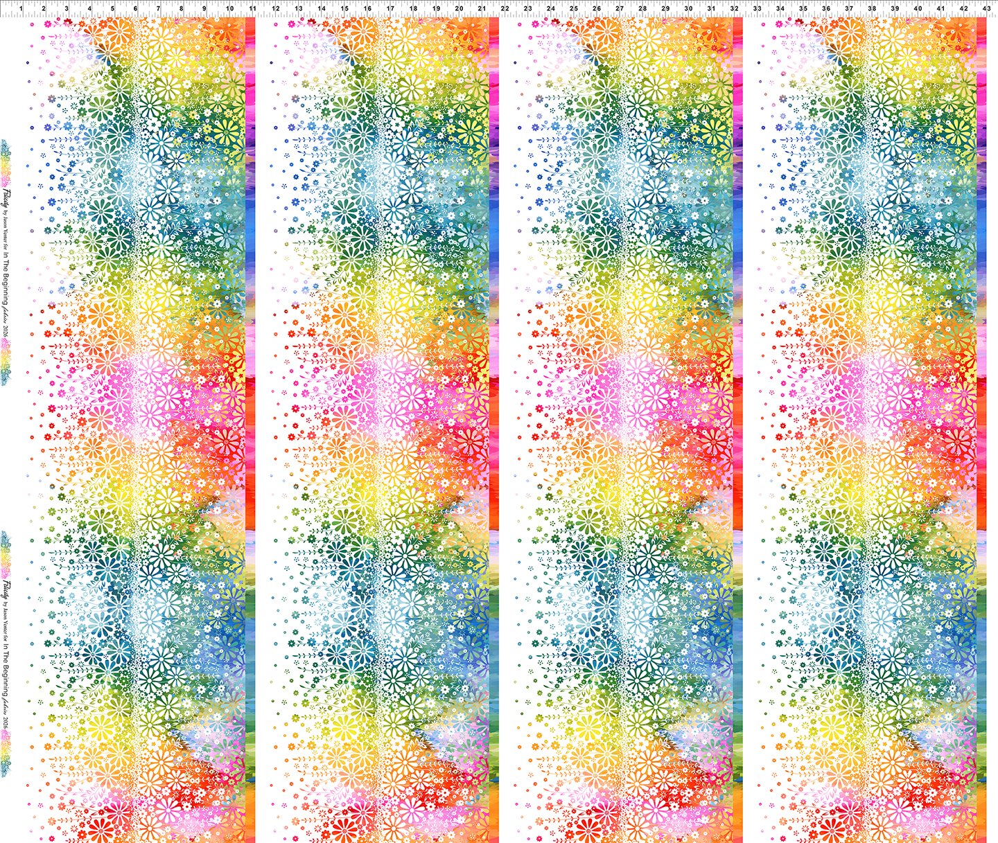 Felicity White Floral Border Priint