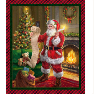 QT Fabrics Checking it Twice Santa Panel Multi