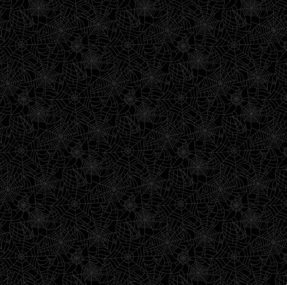 Timeless Treasures Hue Black-on-Black Spider Webs