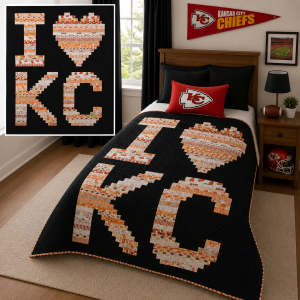 I Love Kansas City Chiefs Twin-Size Quilt Kit