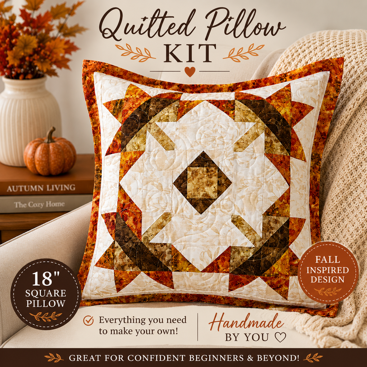 Mighty Oaks 18″ Quilted Pillow Kit