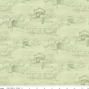 Riley Blake Covered Bridges in Spring Toile Green