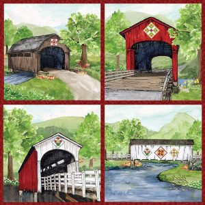Riley Blake Covered Bridges in Spring 36" x 43" Pillow Panel