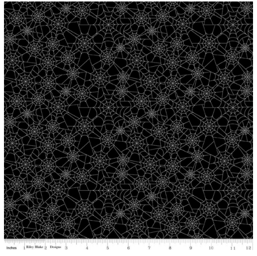 Riley Blake Spiderwebs Glow in the Dark Black