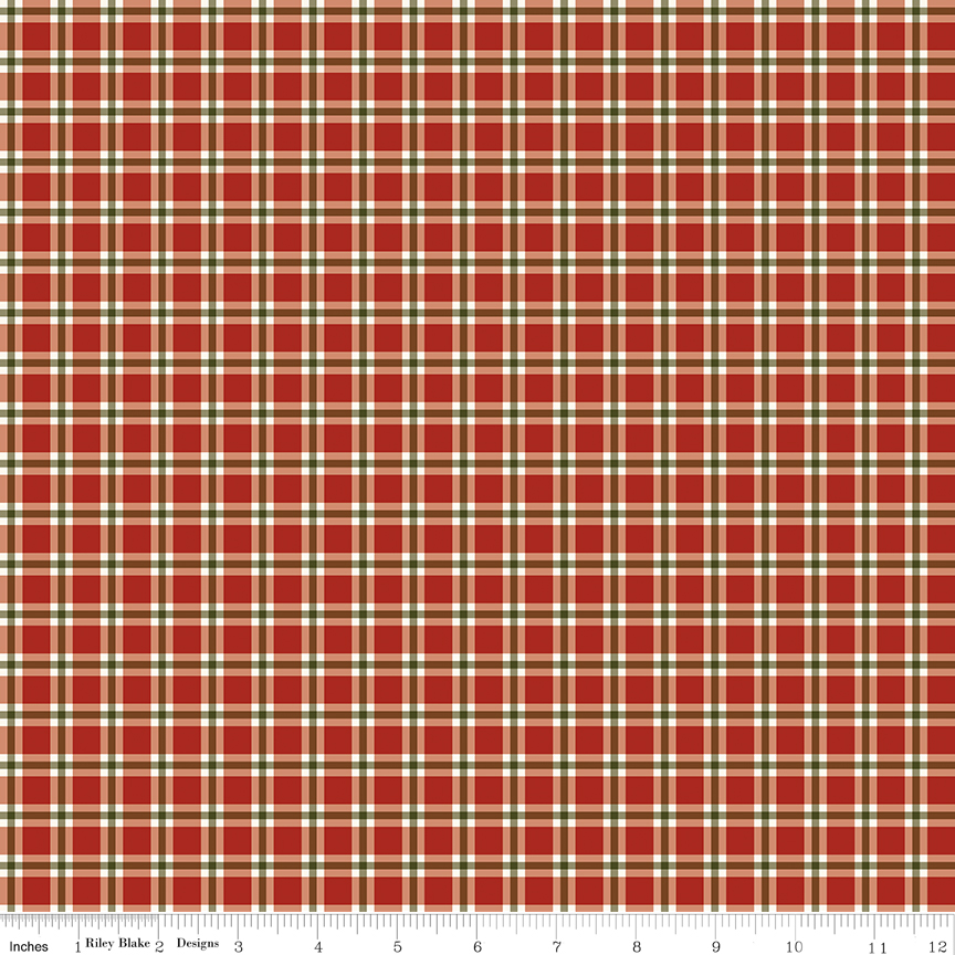 Christmas Greetings Red Plaid