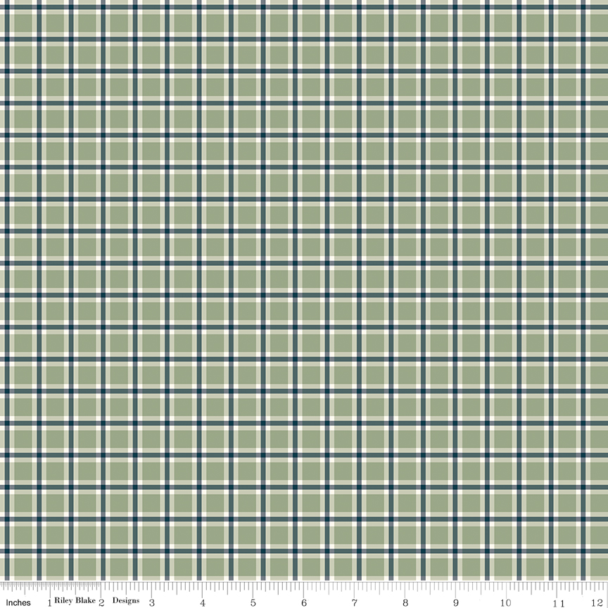 Christmas Greetings Plaid Sage