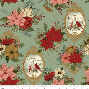 Christmas Greetings Main Floral Spruce